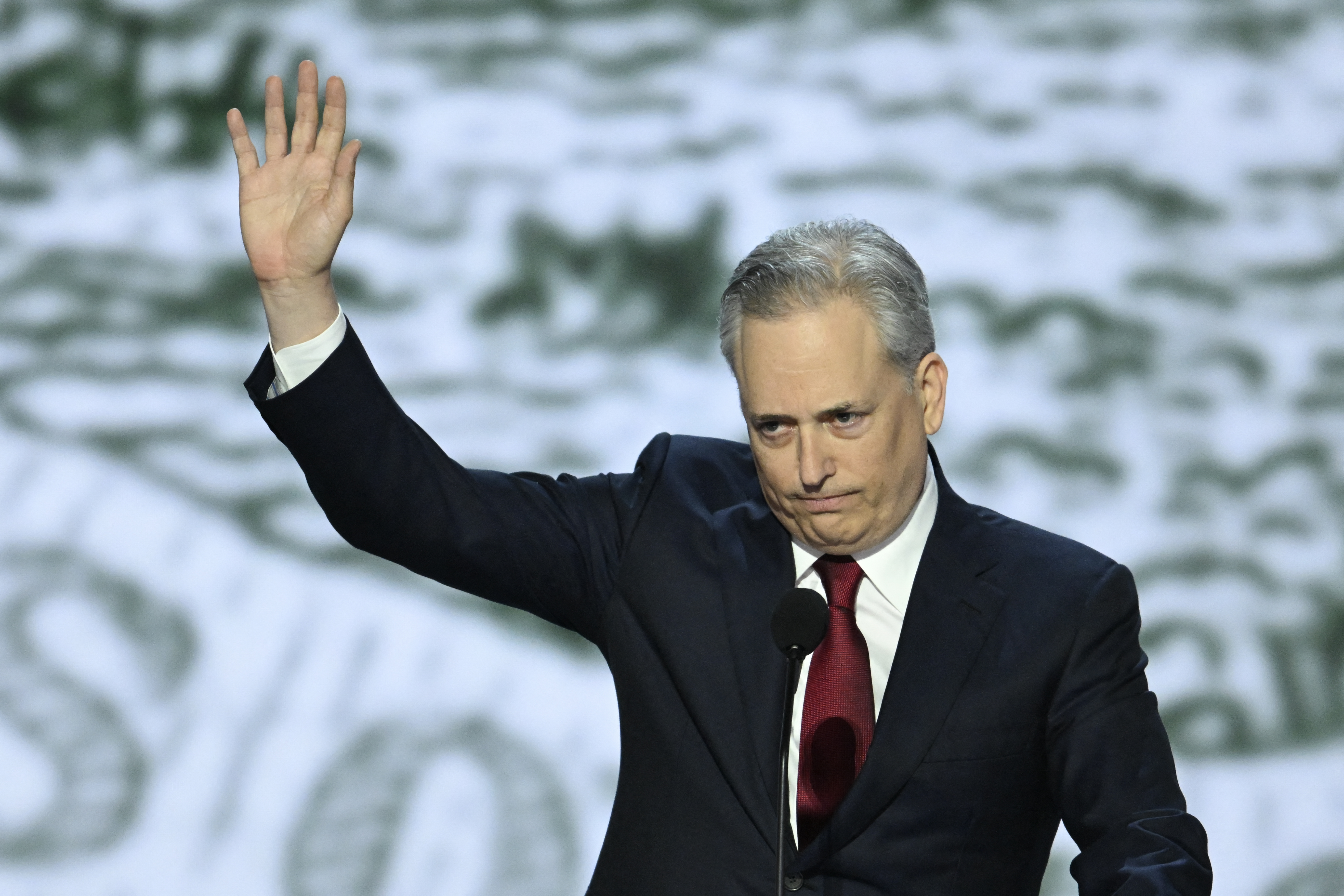 David Sacks, CEO of Yammer, speaks during the first day of the 2024 Republican National Convention at the Fiserv Forum in Milwaukee, Wisconsin, July 15, 2024. 