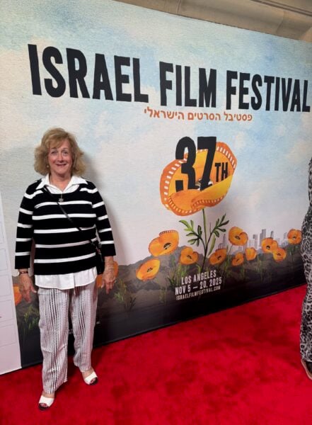 Israel Film Festival (IFF)-June 6, 2025 Prelude Luncheon 2 At the step-and-repeat-Nurit Greenger reporting