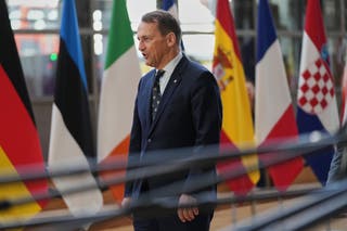 Poland's Foreign Minister Radoslaw Sikorski arrives for a meeting of EU foreign ministers in May