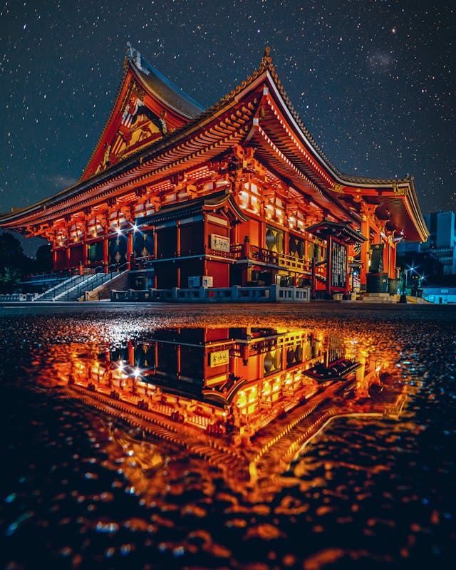 10-Day Japan Itinerary for First-Timers Low-Angle Shot of Sensō-Ji during Nighttime in Tokyo, Japa